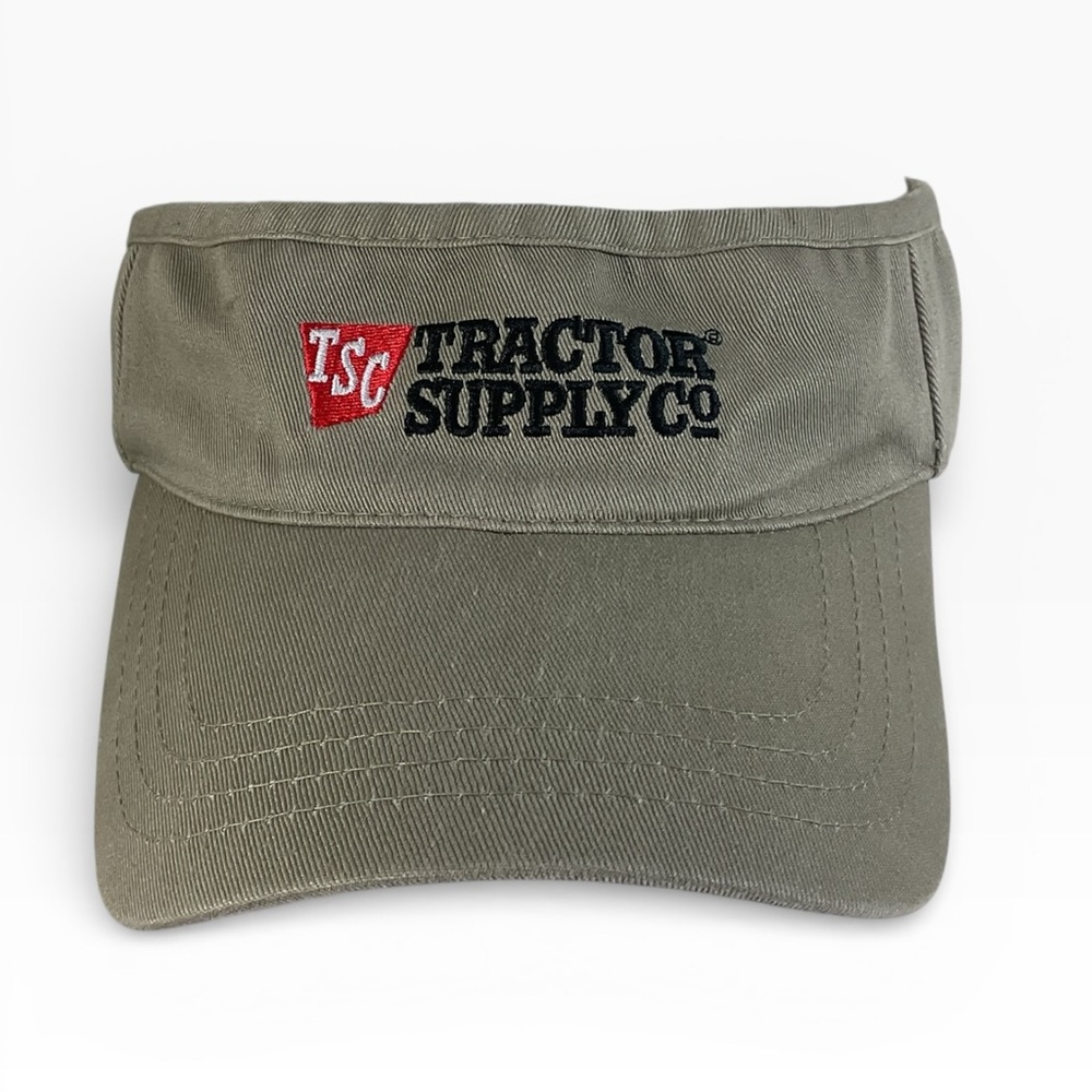 TSC Tractor Supply Co Embroidered Adjustable Strapback Visor Hat Tan